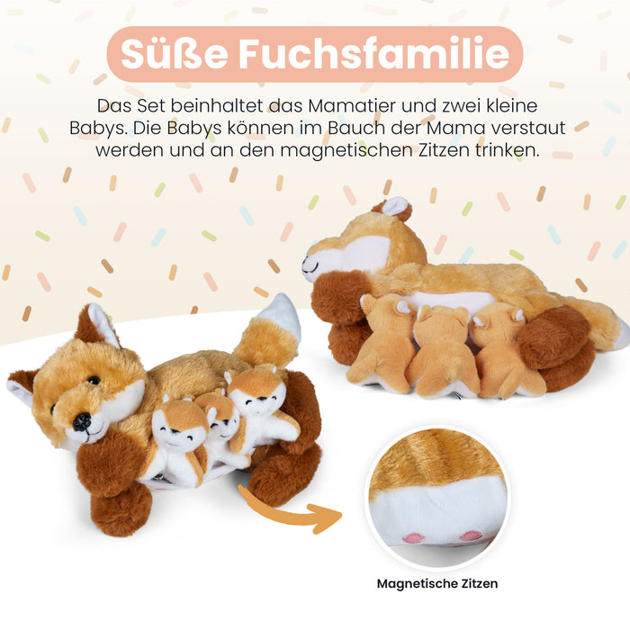Mamanimals Plüschtier Set Mama Fuchs und Babys