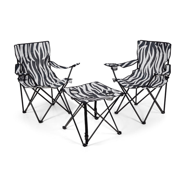 zebraffo Set de camping, 2 chaises et 1 table